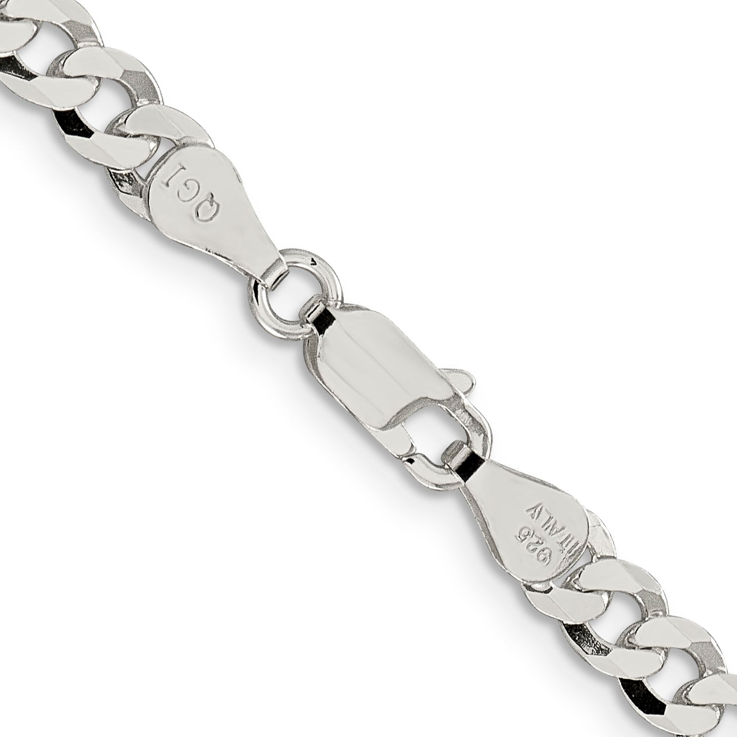 26 Inch Sterling Silver 5mm Beveled Curb Chain Necklace