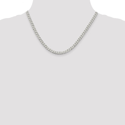 18 Inch Sterling Silver 5mm Beveled Curb Chain Necklace