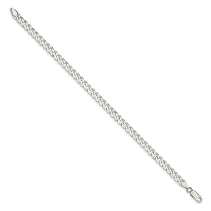 7 Inch Sterling Silver 5mm Beveled Curb Chain Bracelet