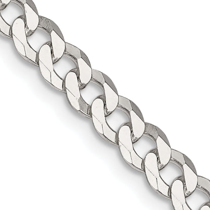 28 Inch Sterling Silver 5mm Beveled Curb Chain Necklace