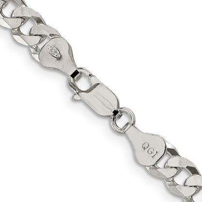 24 Inch Sterling Silver 6mm Beveled Curb Chain Necklace