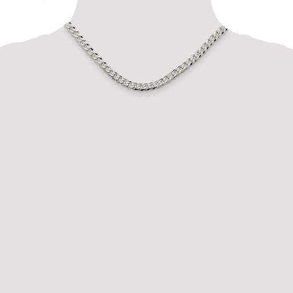 16 Inch Sterling Silver 6mm Beveled Curb Chain Necklace