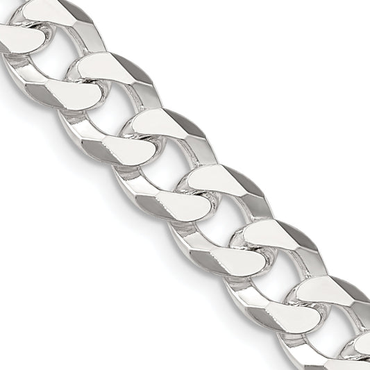 26 Inch Sterling Silver 8.5mm Beveled Curb Chain Necklace