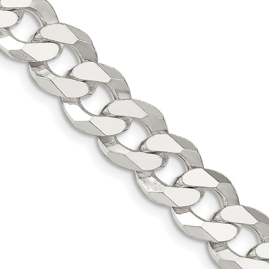 24 Inch Sterling Silver 12.3mm Beveled Curb Chain Necklace