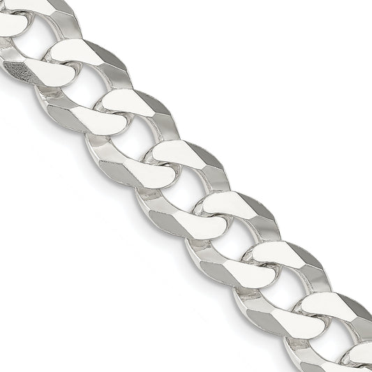 24 Inch Sterling Silver 13mm Beveled Curb Chain Necklace