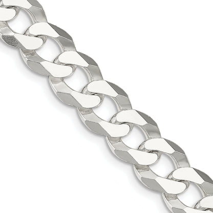 22 Inch Sterling Silver 13mm Beveled Curb Chain Necklace