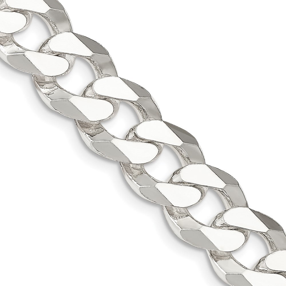22 Inch Sterling Silver 14mm Beveled Curb Chain Necklace