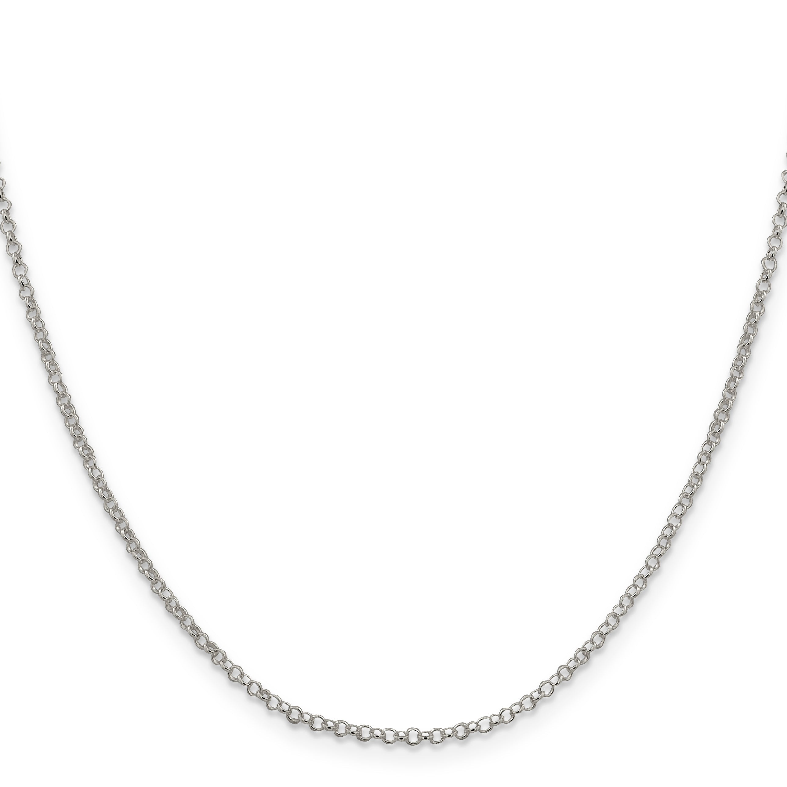 18 Inch Sterling Silver 2mm Rolo Chain Necklace