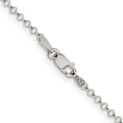24 Inch Sterling Silver 2mm Rolo Chain Necklace
