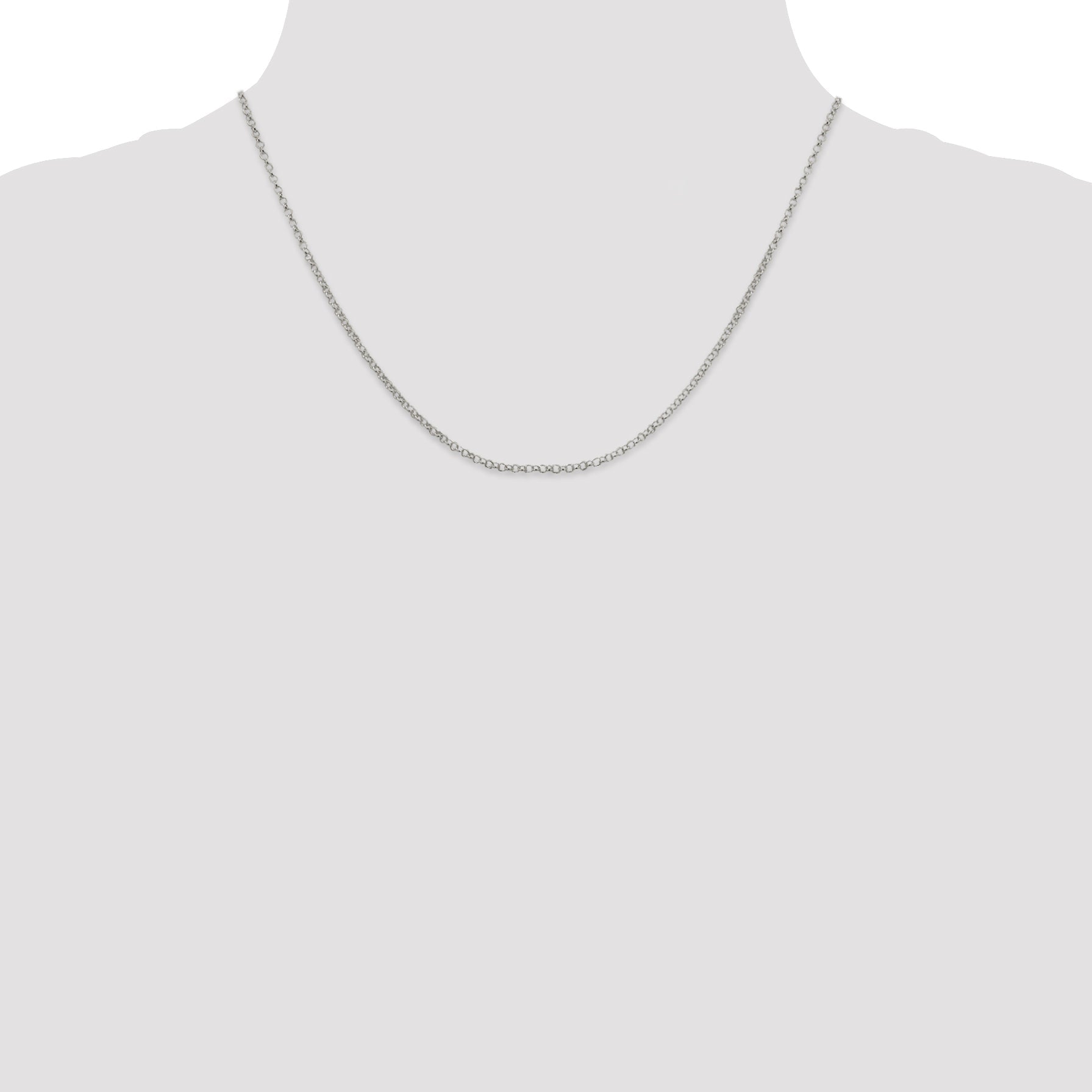 18 Inch Sterling Silver 2mm Rolo Chain Necklace