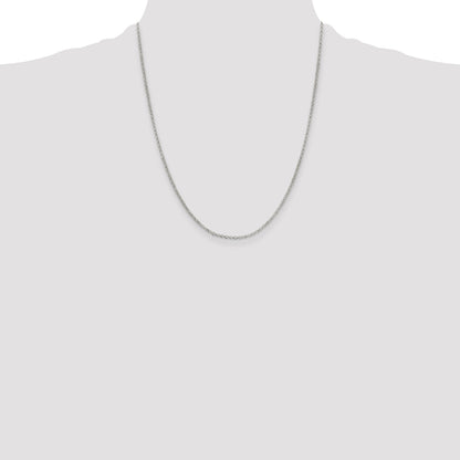 22 Inch Sterling Silver 2mm Rolo Chain Necklace