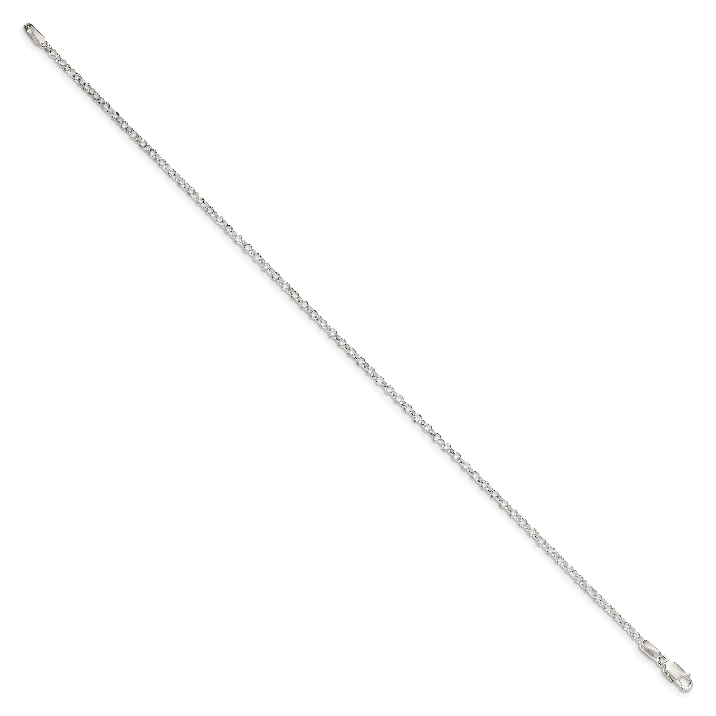 10 Inch Sterling Silver 2mm Rolo Chain Anklet