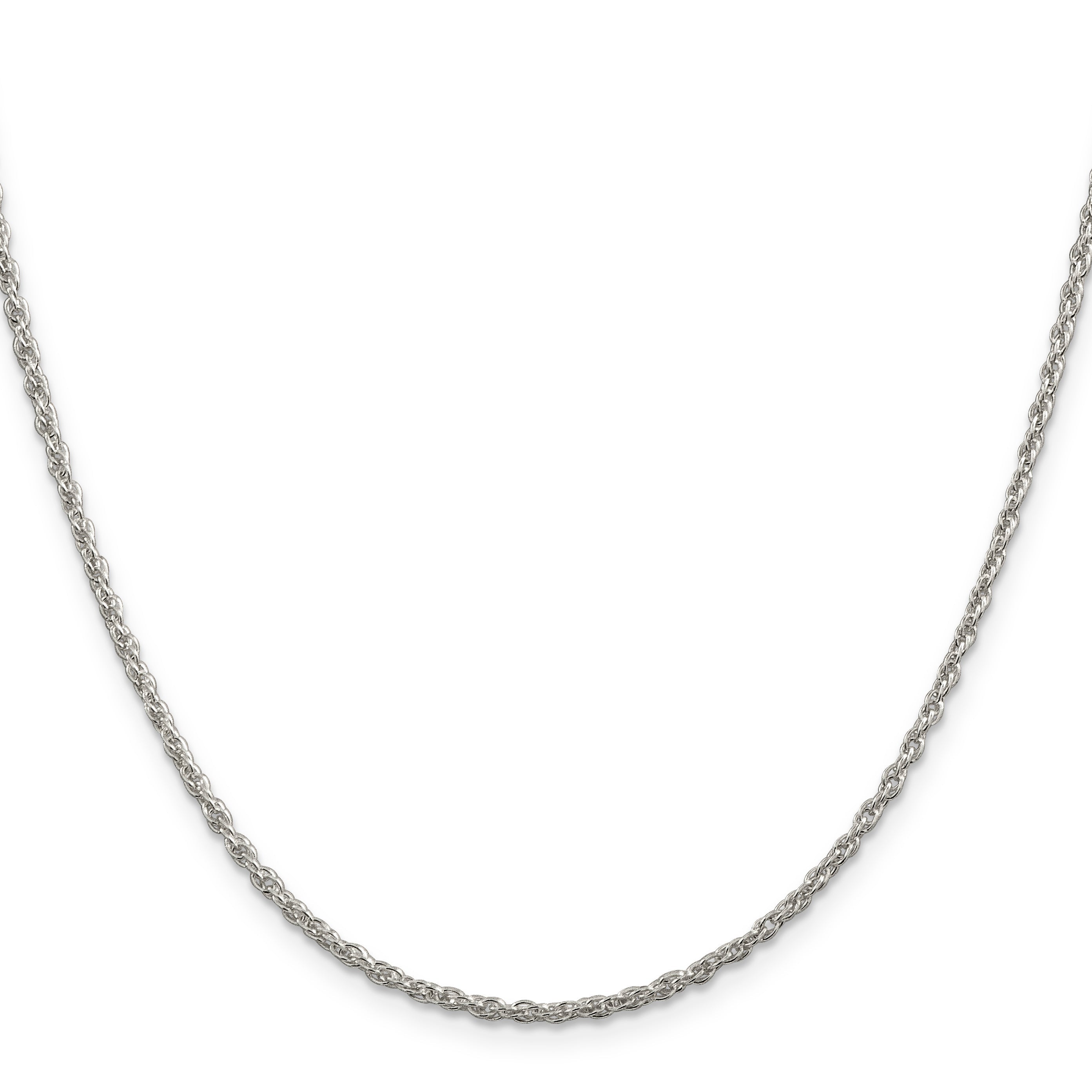 20 Inch Sterling Silver 2mm Loose Rope Chain Necklace