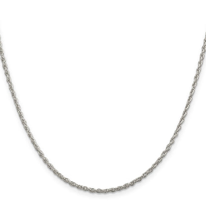 22 Inch Sterling Silver 2mm Loose Rope Chain Necklace