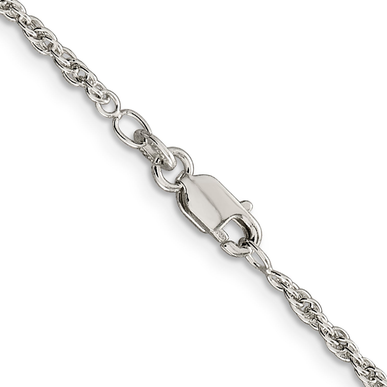 24 Inch Sterling Silver 2mm Loose Rope Chain Necklace