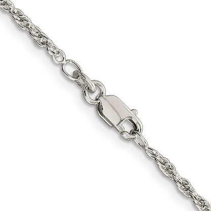 24 Inch Sterling Silver 2mm Loose Rope Chain Necklace