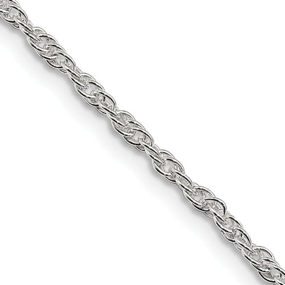 16 Inch Sterling Silver 2mm Loose Rope Chain Necklace