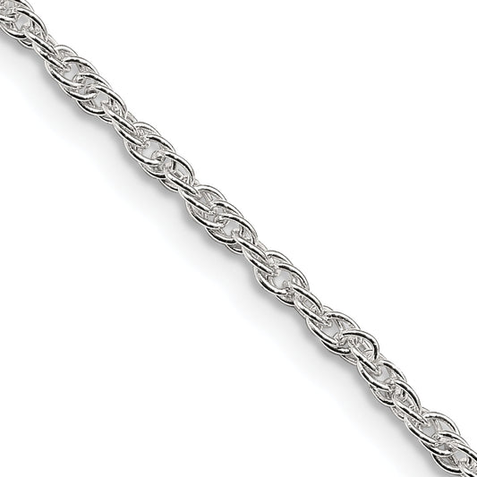 18 Inch Sterling Silver 2mm Loose Rope Chain Necklace