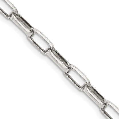 18 Inch Sterling Silver 5mm Elongated Open Link Chain Necklace