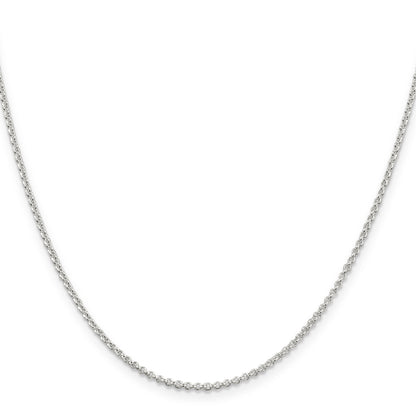 16 Inch Sterling Silver Rhodium-Plated 1.5mm Rolo Chain Necklace