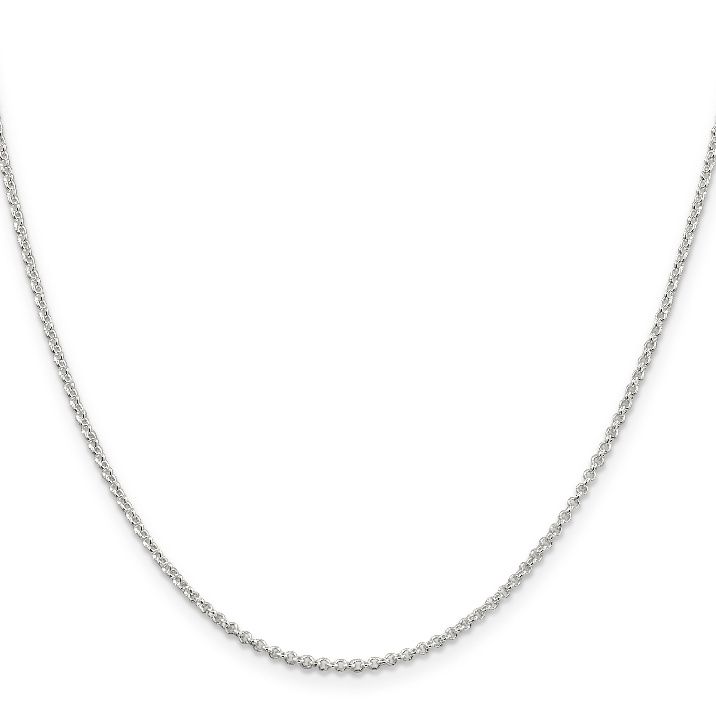 24 Inch Sterling Silver Rhodium-Plated 1.5mm Rolo Chain Necklace