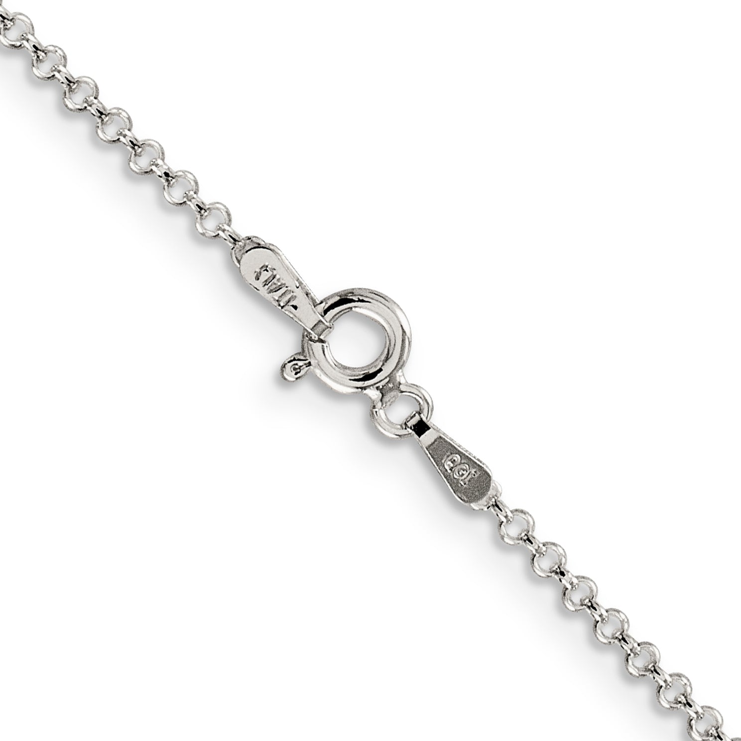 24 Inch Sterling Silver Rhodium-Plated 1.5mm Rolo Chain Necklace