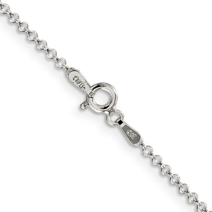 24 Inch Sterling Silver Rhodium-Plated 1.5mm Rolo Chain Necklace