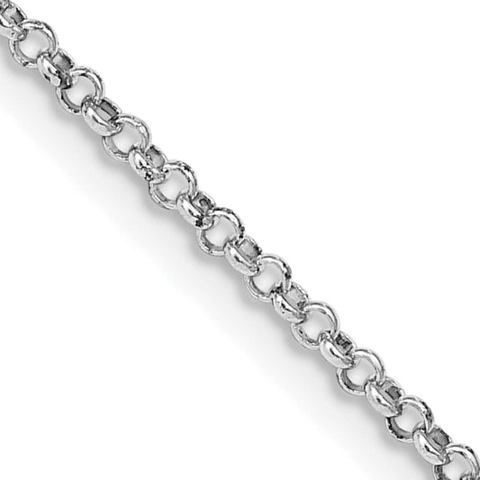 24 Inch Sterling Silver Rhodium-Plated 1.5mm Rolo Chain Necklace