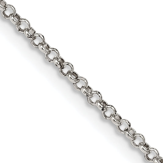 18 Inch Sterling Silver 1.5mm Rolo Chain Necklace