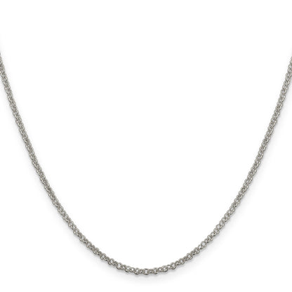 18 Inch Sterling Silver 2mm Rolo Chain W/2In Ext.