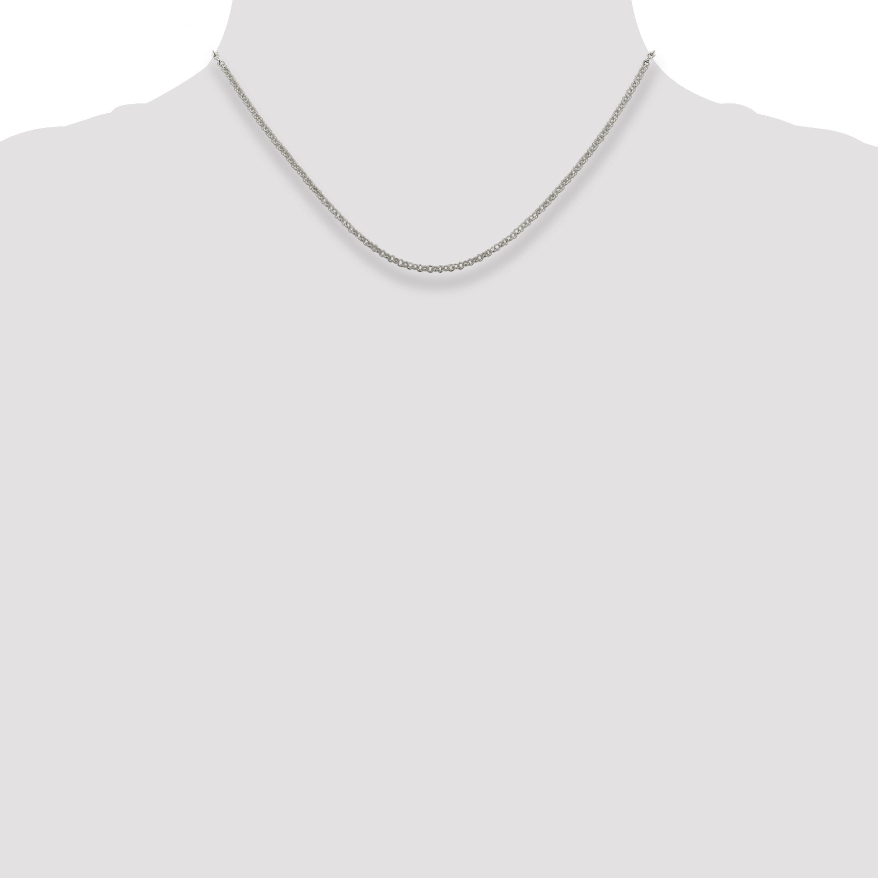 16 Inch Sterling Silver 2mm Rolo Chain Necklace