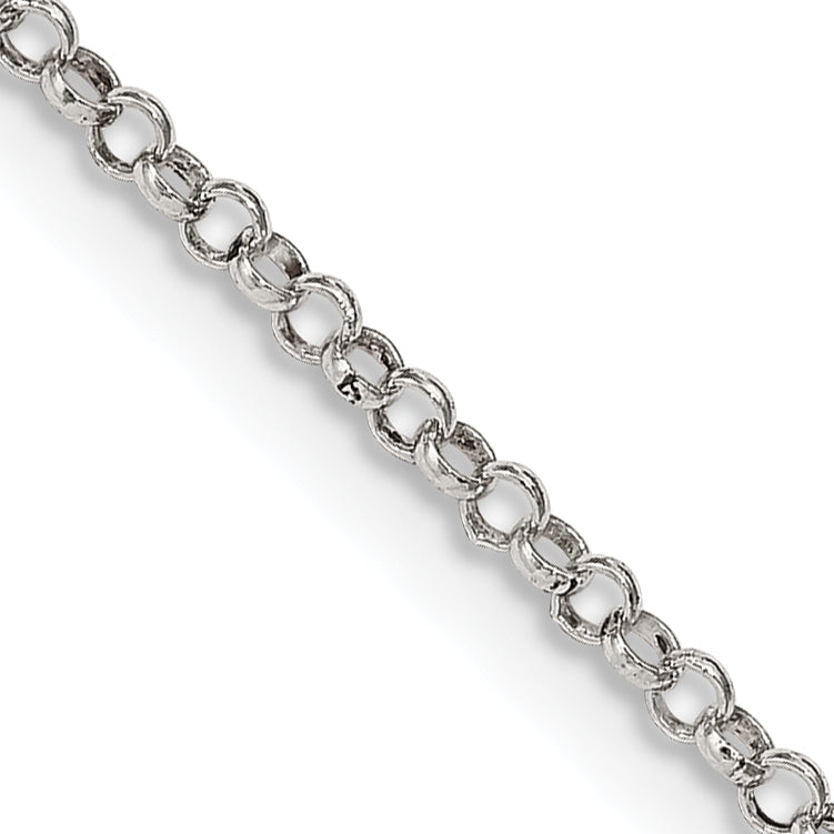 30 Inch Sterling Silver 2mm Rolo Chain Necklace