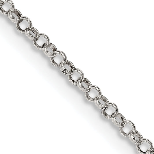 26 Inch Sterling Silver 2mm Rolo Chain Necklace