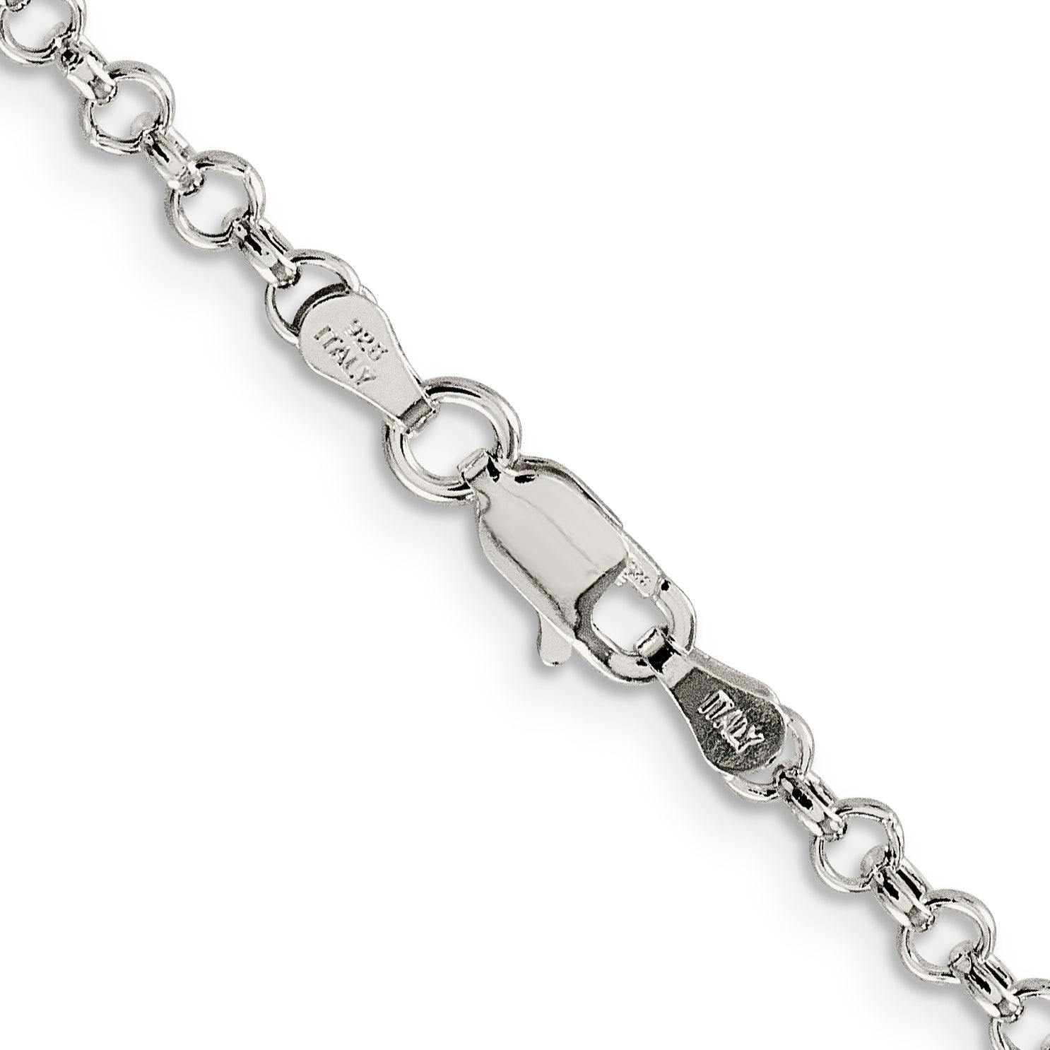 16 Inch Sterling Silver 3mm Semi-Solid Rolo Chain Necklace
