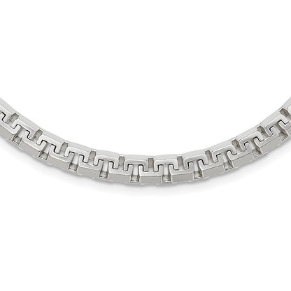 22 Inch Sterling Silver Polished Fancy Link Chain Necklace