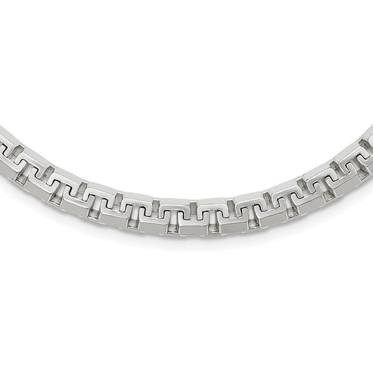 22 Inch Sterling Silver Polished Fancy Link Chain Necklace