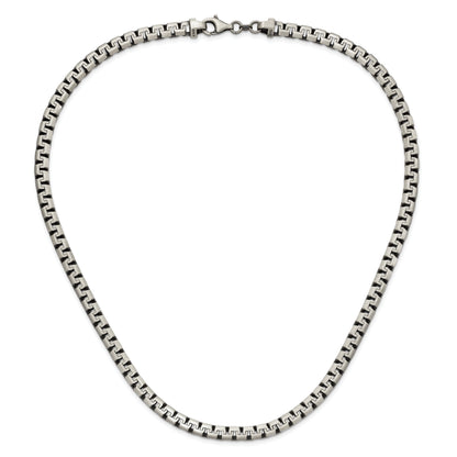 22 Inch Sterling Silver Fancy Antiqued & Brushed Chain Necklace