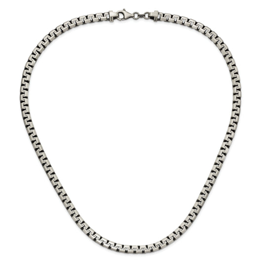 22 Inch Sterling Silver Fancy Antiqued & Brushed Chain Necklace
