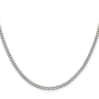 24 Inch Sterling Silver Polished 3.15mm Curb Chain Necklace