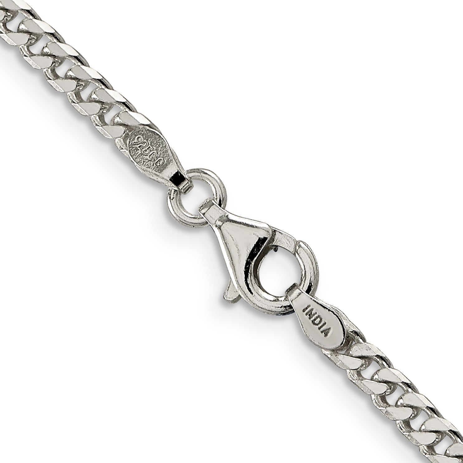 20 Inch Sterling Silver Polished 3.15mm Curb Chain Necklace
