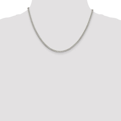 18 Inch Sterling Silver Polished 3.15mm Curb Chain Necklace