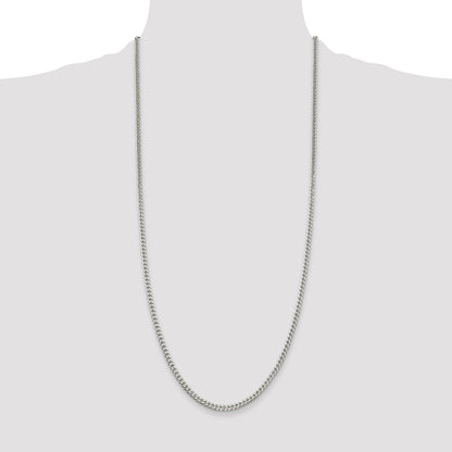 30 Inch Sterling Silver Polished 3.15mm Curb Chain Necklace