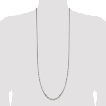 36 Inch Sterling Silver Polished 3.15mm Curb Chain Necklace