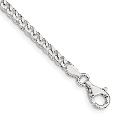 7 Inch Sterling Silver Polished 3.15mm Curb Chain Bracelet