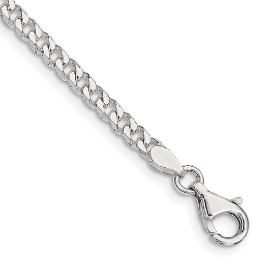 7 Inch Sterling Silver Polished 3.15mm Curb Chain Bracelet