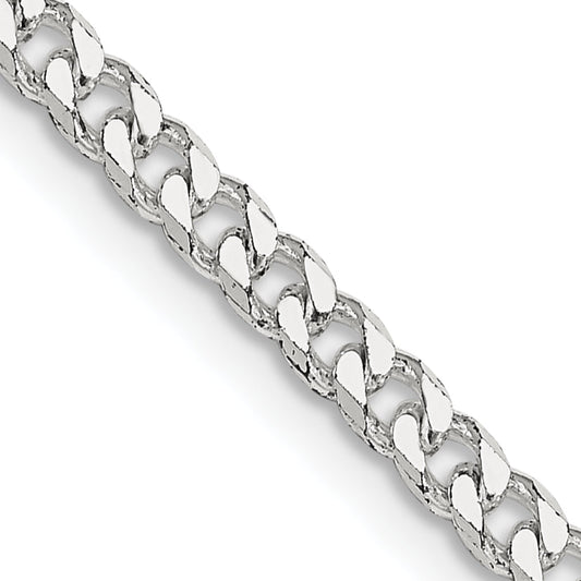 26 Inch Sterling Silver Polished 3.15mm Curb Chain Necklace