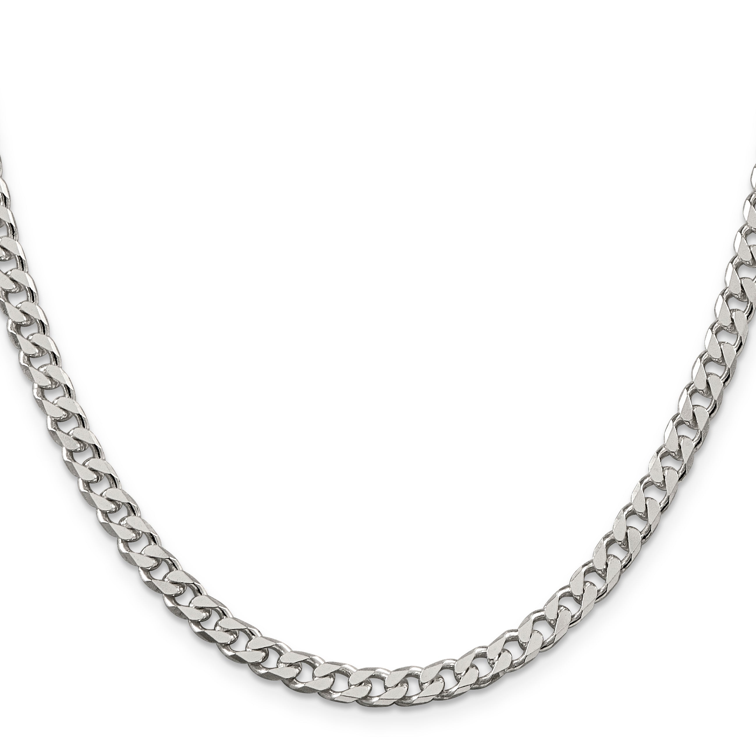 24 Inch Sterling Silver Polished 5mm Curb Chain Necklace