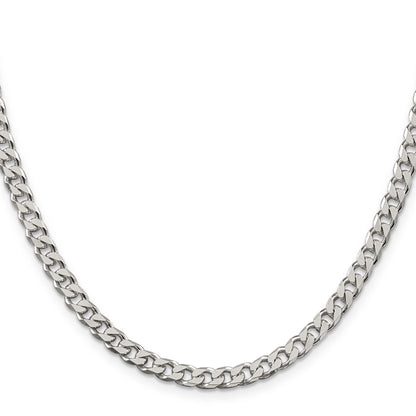 22 Inch Sterling Silver Polished 5mm Curb Chain Necklace