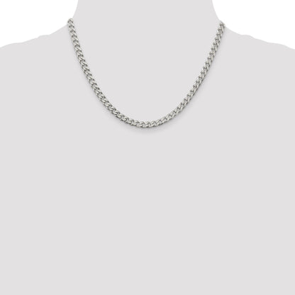 18 Inch Sterling Silver Polished 5mm Curb Chain Necklace