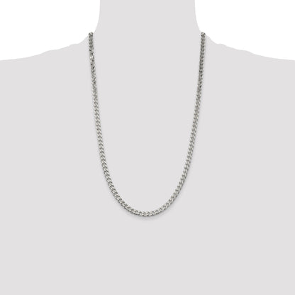 26 Inch Sterling Silver Polished 5mm Curb Chain Necklace